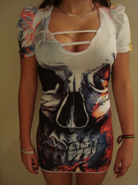 Vestido Tiras Caveira